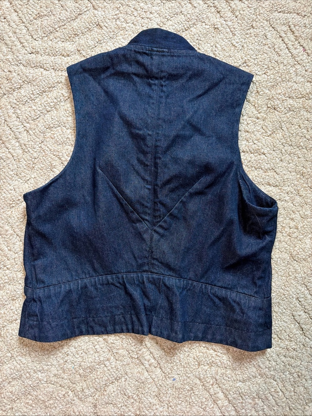 Dark Blue Denim Sleeveless Vest - Picture 4 of 11